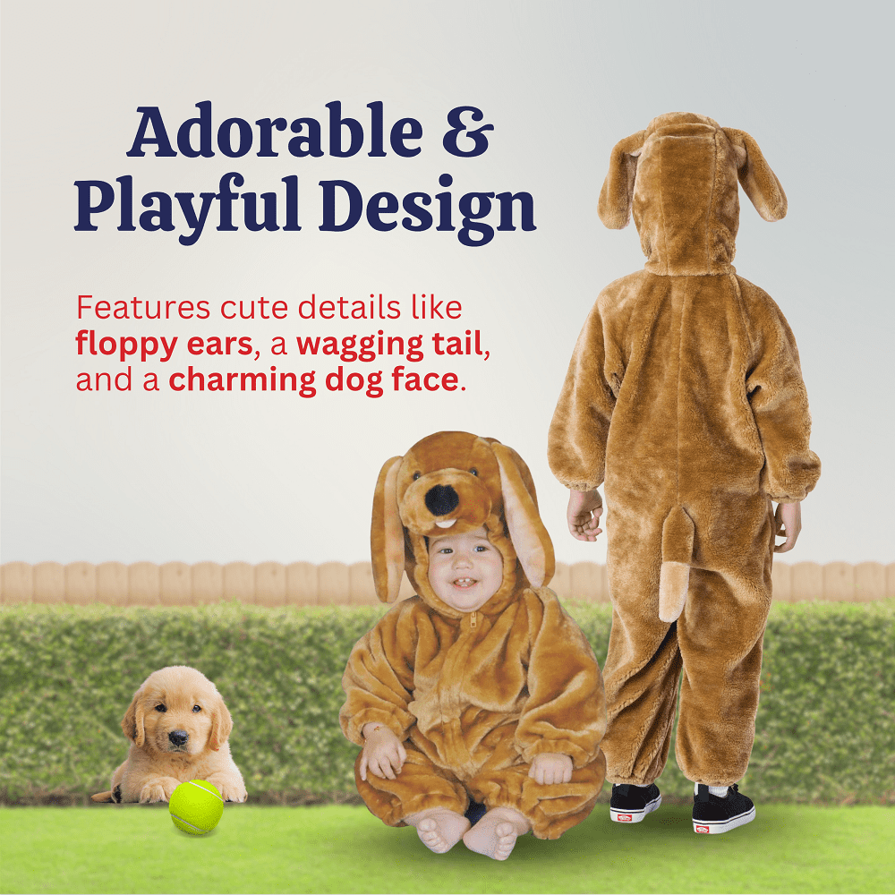  Puppy Costume For Kids  Labrador Or Golden Retriever Dog Dress-Up For Boys And Girls