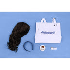 Costume Agent Progressive Flo TV Commercial Character Nametag Wig Apron Halloween Costume, White