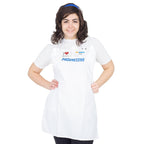 Costume Agent Progressive Flo TV Commercial Character Nametag Wig Apron Halloween Costume, White