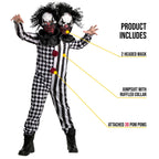  Kids 2 Headed Killer Clown Costume Boys Girls Halloween Halloween Multi-color S