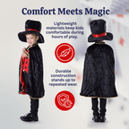  Magician Costume for Kids - Magician Cape, Hat and Wand Set - Magic Dress Up Costume for Boys and Girls Black