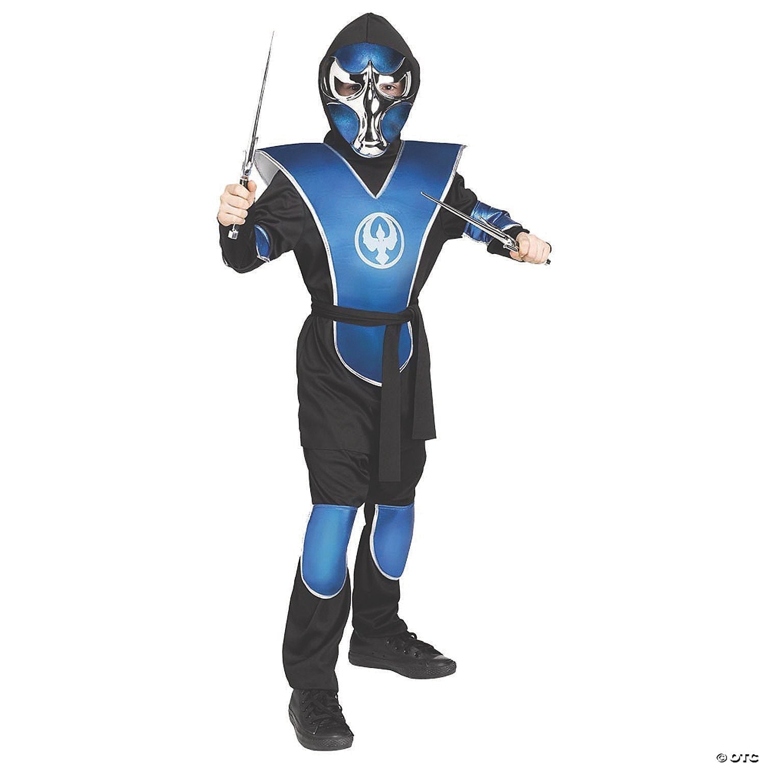 Raven Ninja Blue Chrome Costume Child Medium  Kids Halloween Warrior Outfit