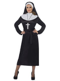 40" Black and White Nun Women Halloween Costume - Medium