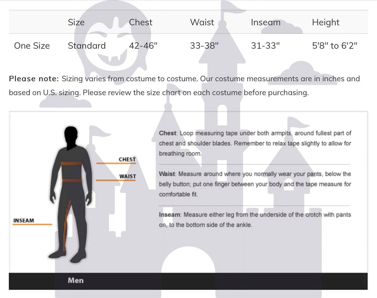  Complete Vampire Men's Halloween Fancy-Dress Costume for Adult, Standard