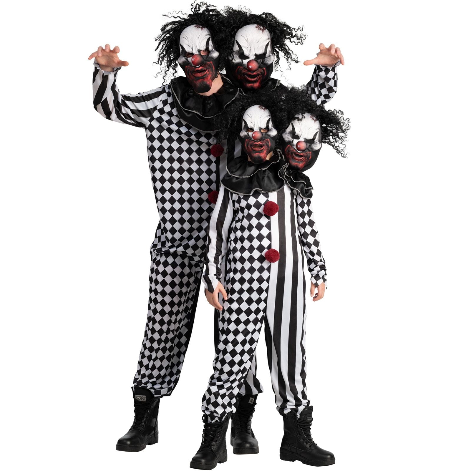  Kids 2 Headed Killer Clown Costume Boys Girls Halloween Halloween Multi-color S
