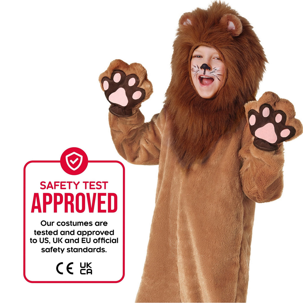  Deluxe Kids Lion Costume Boys Girls Animal Big Cat Halloween Fancy Dress Halloween Red M