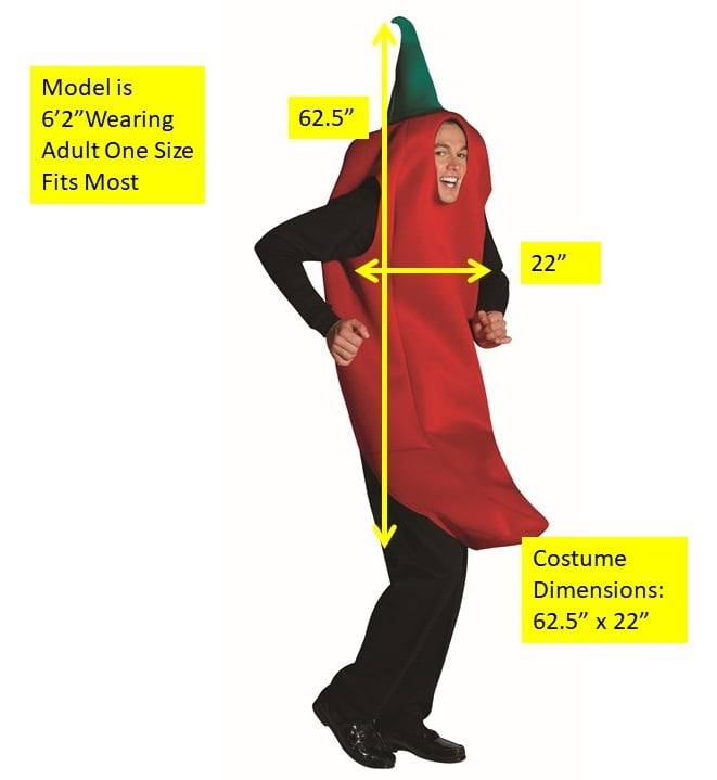  Chili Pepper Men's Halloween Fancy-Dress Costume for Adult, Standard