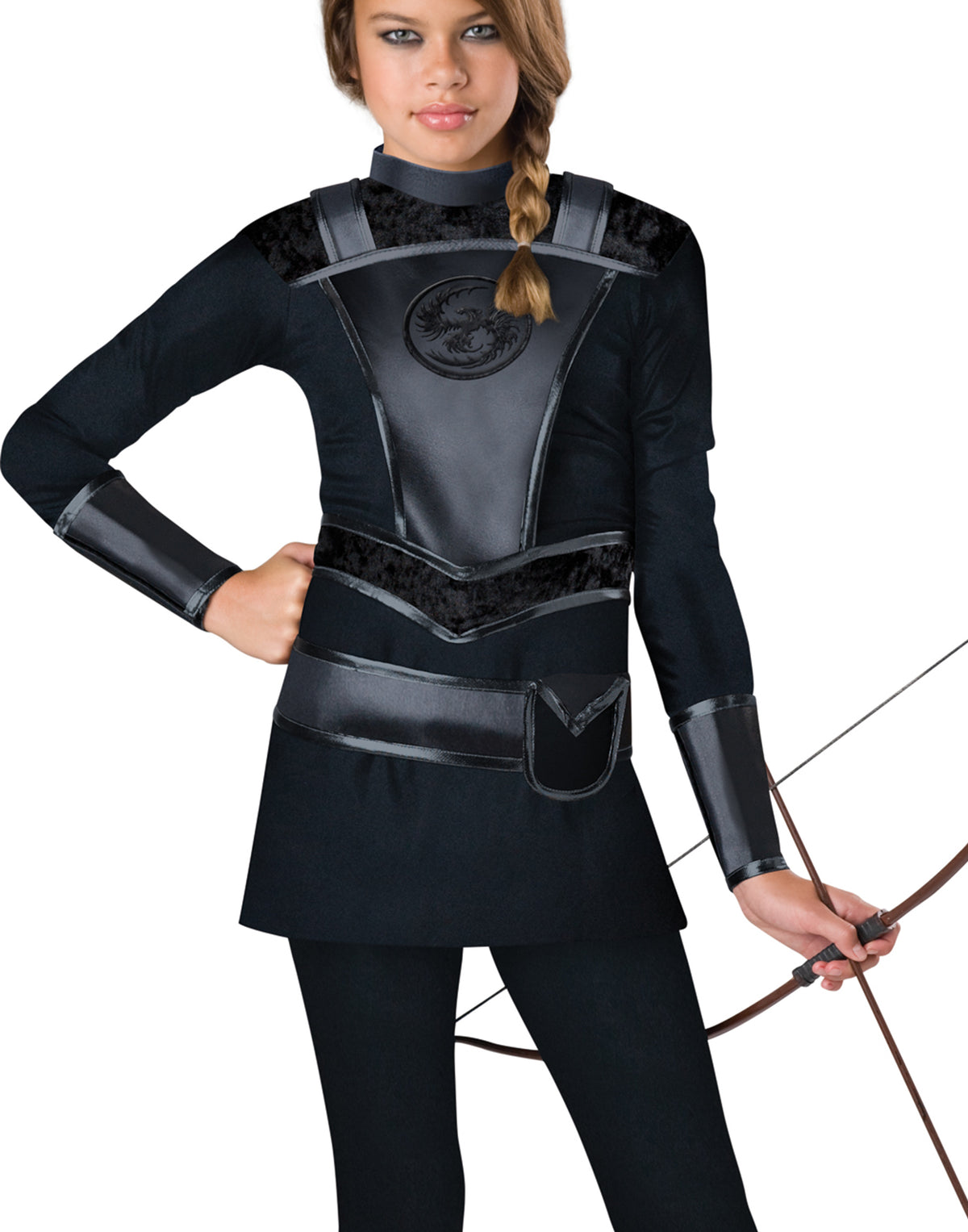  Warrior Huntress Halloween Fantasy Costume Female, Teen 14-17, Black