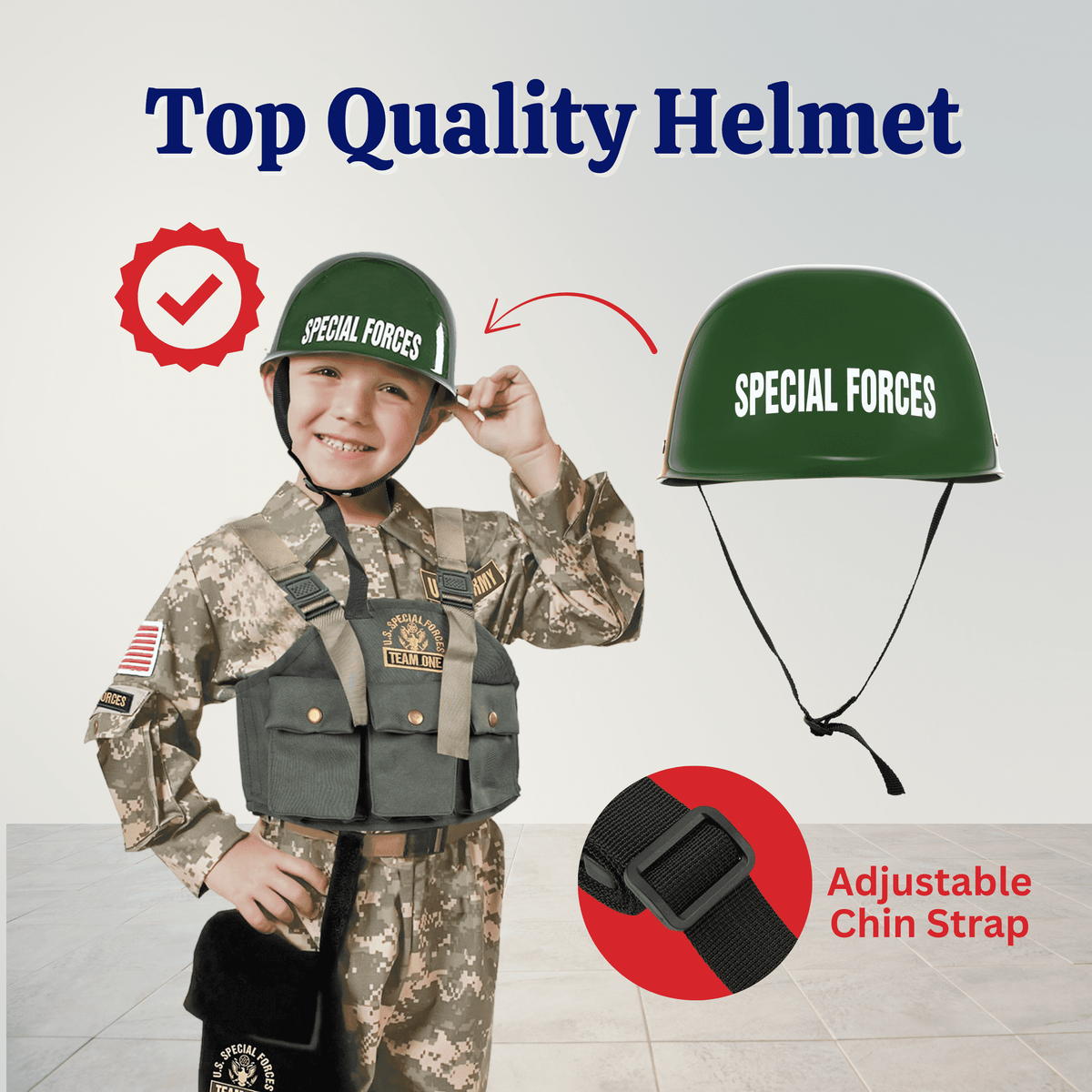  Solider Navy Seal Army Special Forces Boy's Halloween Fancy-Dress Costume for Child, L