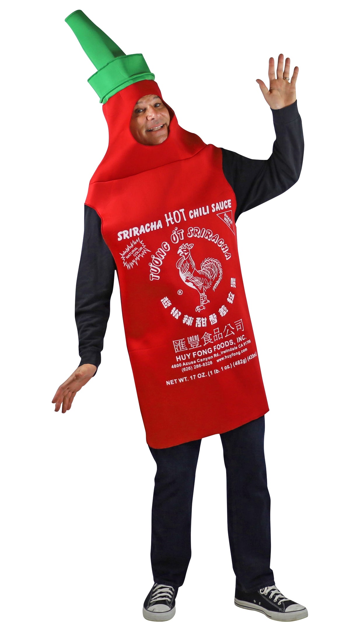  Sriracha Hot Sauce Halloween Funny Costumes, Adult, Unisex, Red