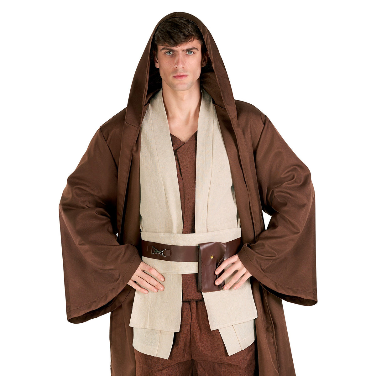  Mens Star Fantasy Knight Costume Adult Hooded Robe Halloween Fancy Dress Halloween Brown XL