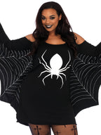 Leg Avenue Jersey Spiderweb Extra Roomy Women's Halloween Fancy-Dress Costume for Adult, Plus XL Plus