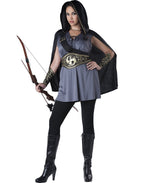  Hooded Huntress Dress Halloween Fantasy Costume Female, Adult 18-64, Multi-Color