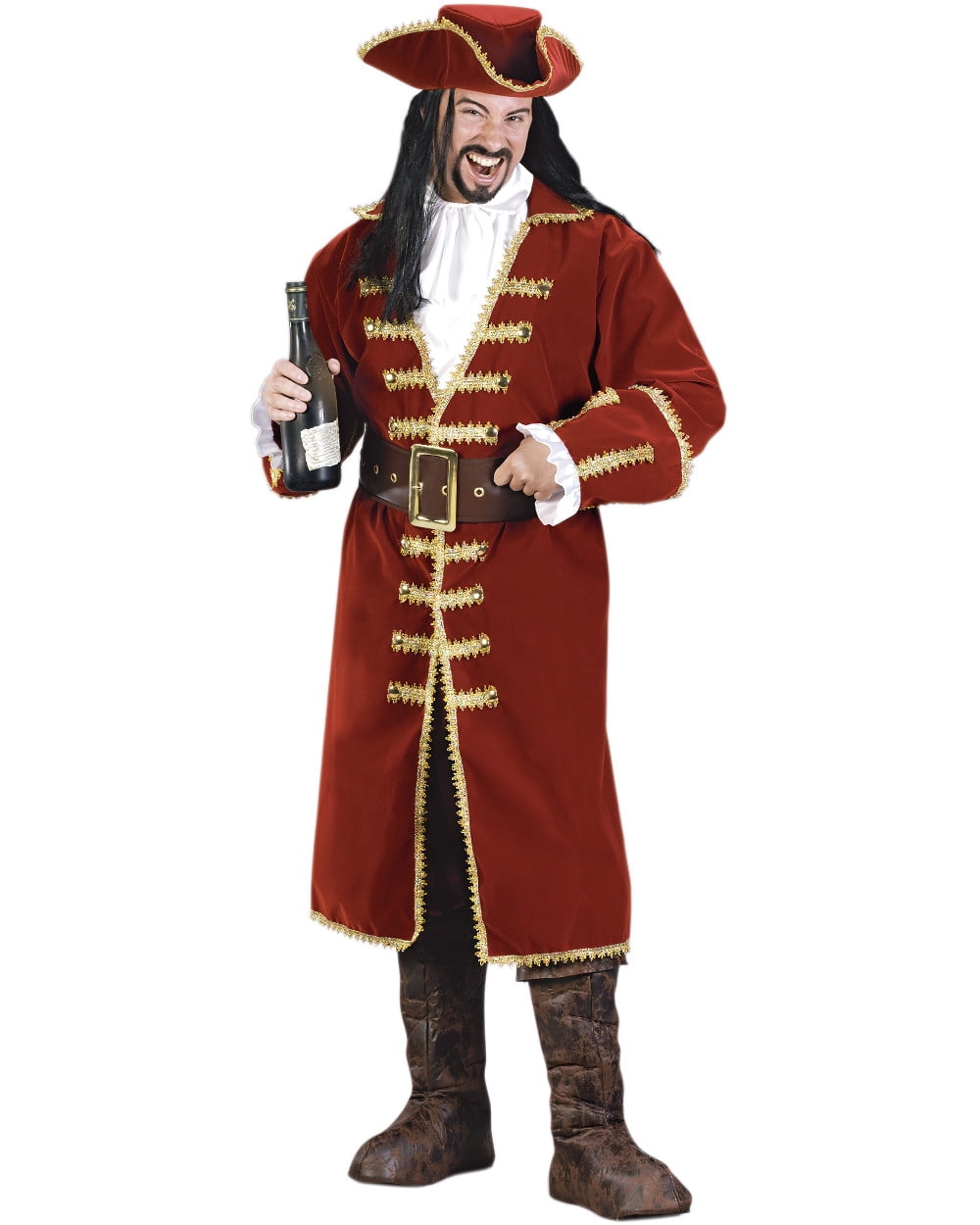 Captain BlackHeart Men's Halloween Fancy-Dress Costume for Adult, Regular Plus Size