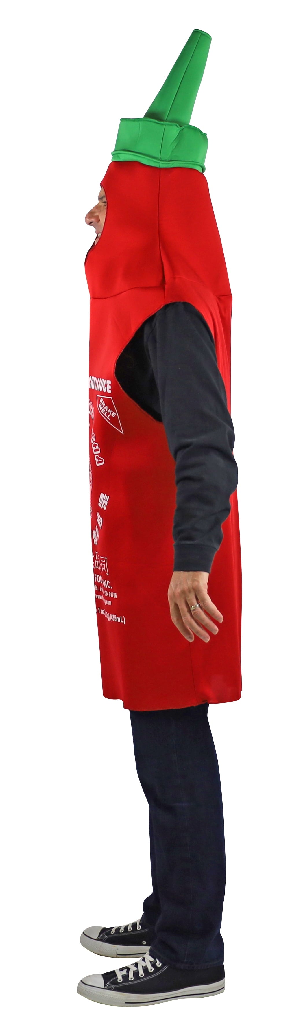  Sriracha Hot Sauce Halloween Funny Costumes, Adult, Unisex, Red