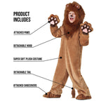  Deluxe Kids Lion Costume Boys Girls Animal Big Cat Halloween Fancy Dress Halloween Red M