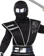 Silver Mirror Ninja Girl's Halloween Fancy-Dress Costume for Child, S