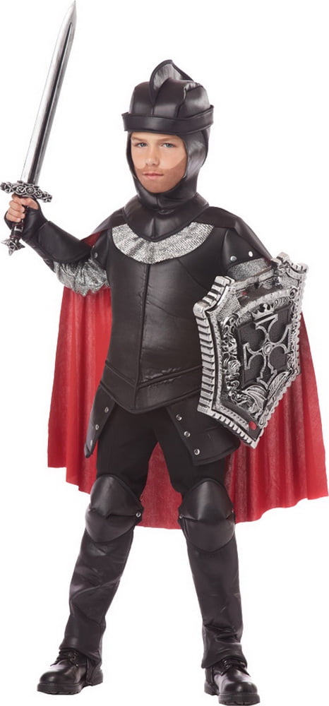 Black Knight Halloween Fancy-Dress Costume for Child, Big Boys L (10-12)