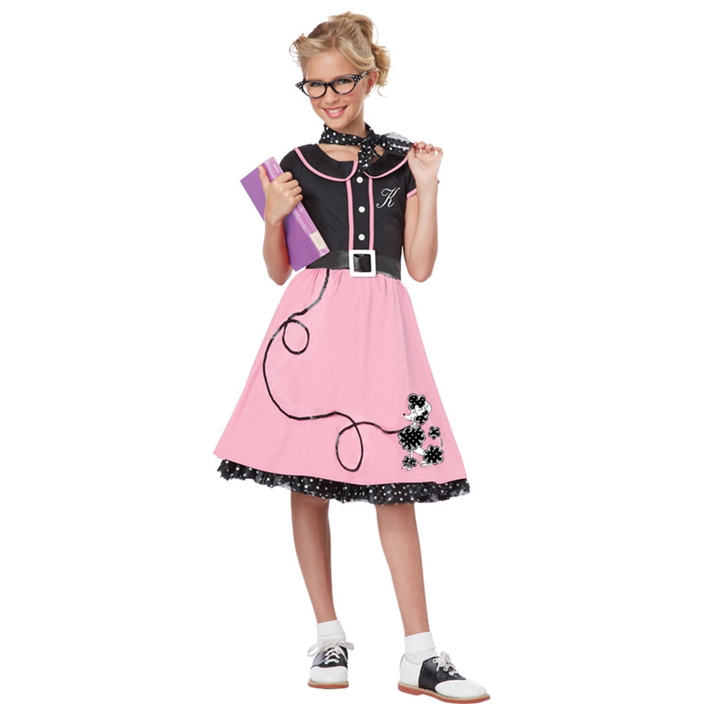  50s Sweetheart Girl's Halloween Fancy-Dress Costume for Child, L