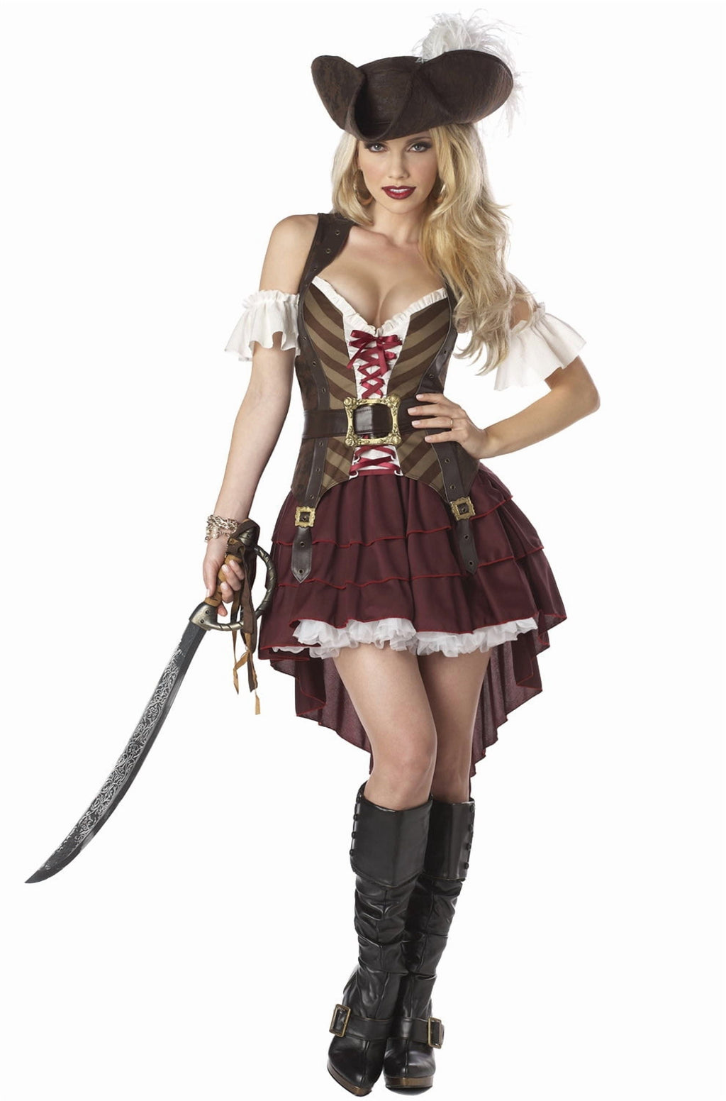  Sexy Swashbuckler Pirate Women's Halloween Fancy-Dress Costume for Adult, M (8-10)