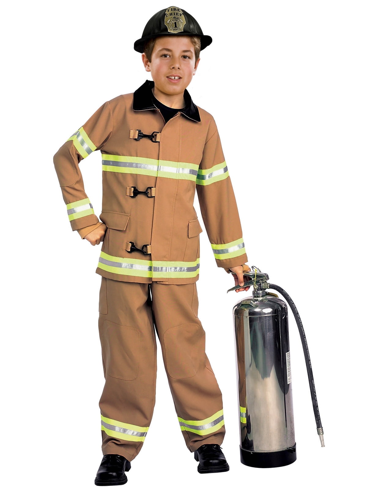 Firefighter Tan Turnout Costume for Toddlers, Unisex 2T-4T