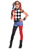 DC Superhero Harley Quinn Deluxe Halloween Fancy-Dress Costume for Child, Big Girls M