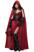 Spookyfits™ Dark Red Riding Hood Women's Halloween Costume for Adult