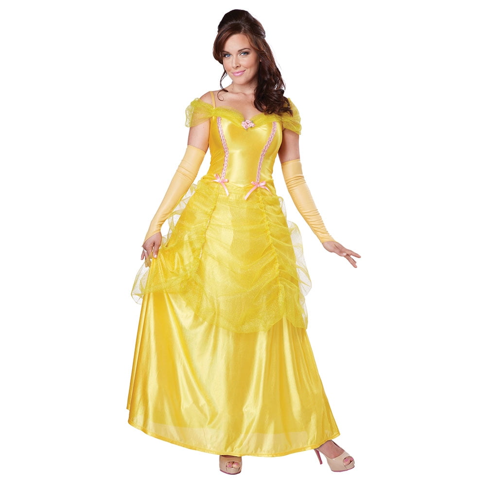 Disney Princess Classic Beauty Belle The Beast Women's Halloween Fancy-Dress Costume for Adult, XS