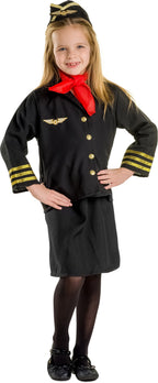 Flight Attendant Costume for Kids - Stewardess Costume Set for Girls - X-Large