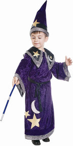  Wizard Costume for Kids - Warlock Robe and Set for Boys Purple