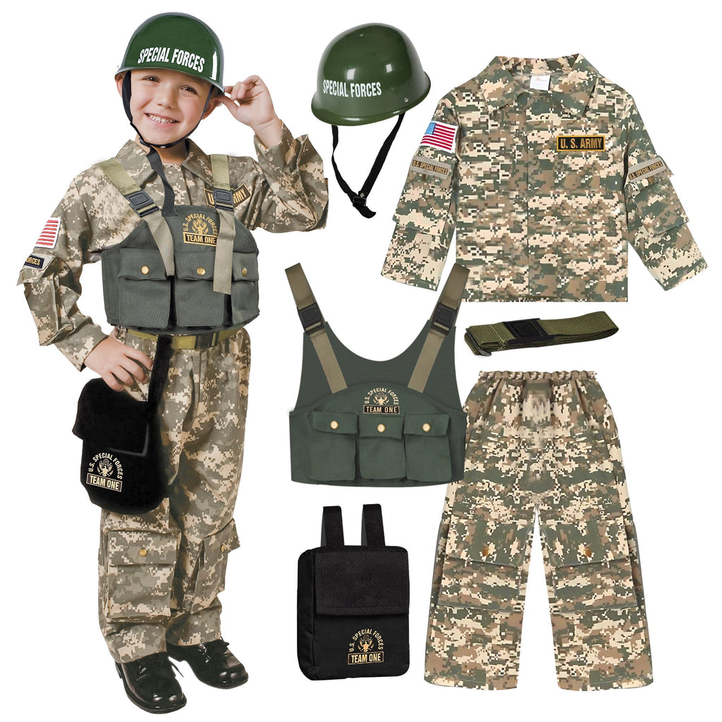 Solider Navy Seal Army Special Forces Boy's Halloween Fancy-Dress Costume for Child, L