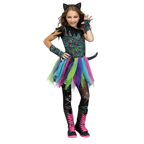  Child Wild Rainbow Cat Kids Halloween Costume