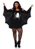 Leg Avenue Jersey Spiderweb Extra Roomy Women's Halloween Fancy-Dress Costume for Adult, Plus XL Plus