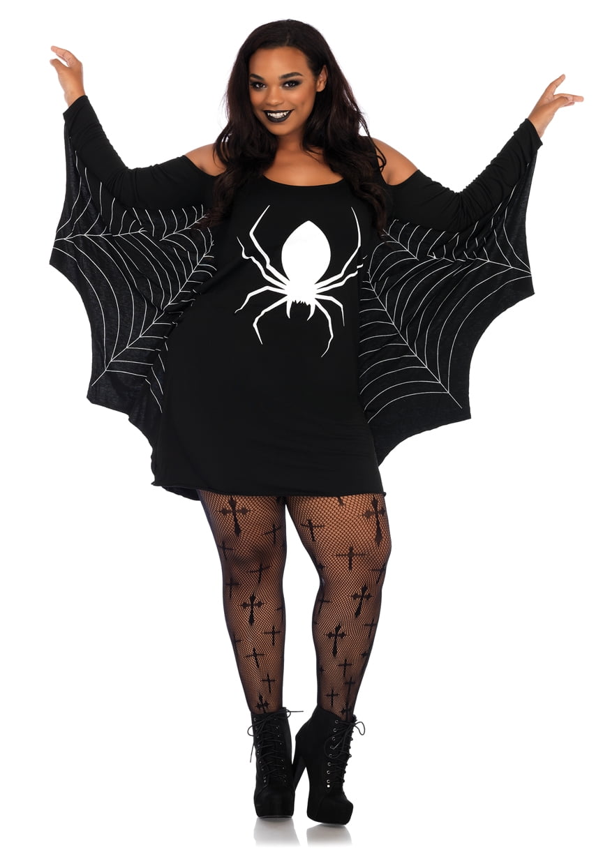 Leg Avenue Jersey Spiderweb Extra Roomy Women's Halloween Fancy-Dress Costume for Adult, Plus XL Plus