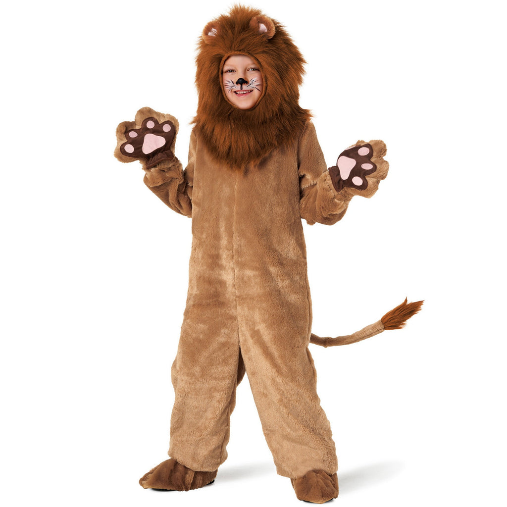  Deluxe Kids Lion Costume Boys Girls Animal Big Cat Halloween Fancy Dress Halloween Red M