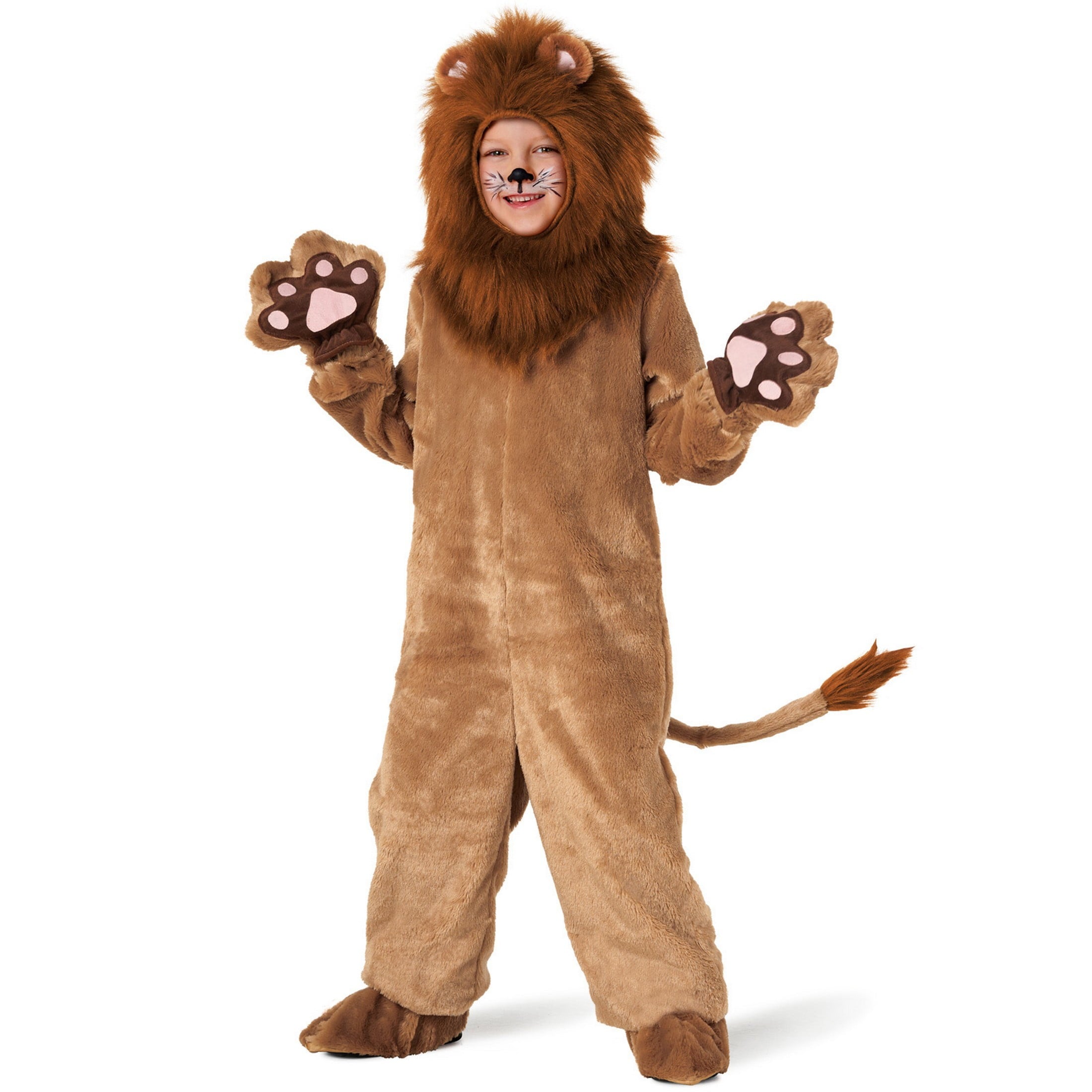  Deluxe Kids Lion Costume Boys Girls Animal Big Cat Halloween Fancy Dress Halloween Red M