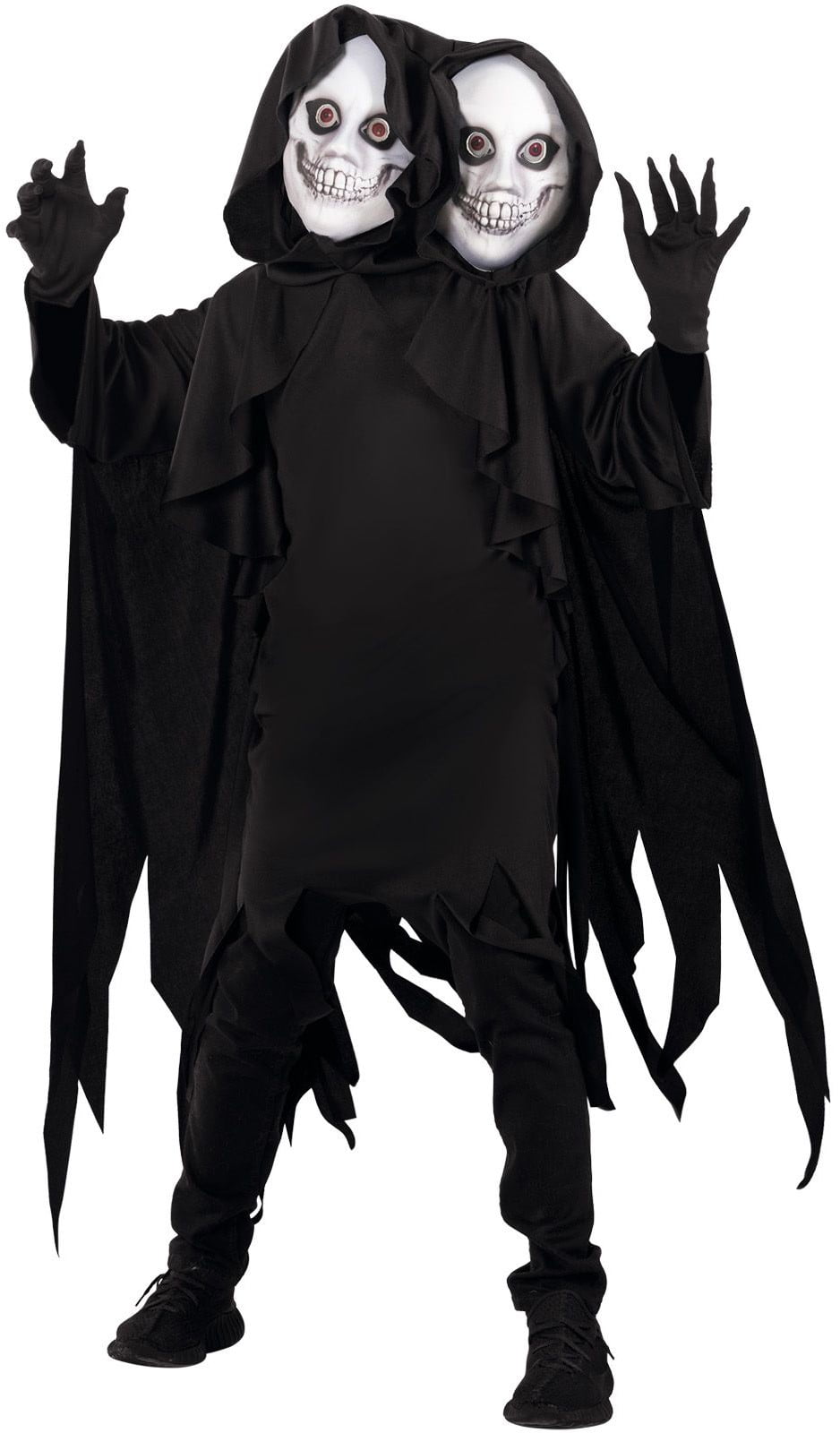  Kids 2 Headed Ghoul Costume Boys Girls Grim Reaper Death Halloween Halloween Black L