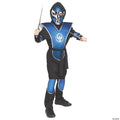 Raven Ninja Blue Chrome Costume Child Medium  Kids Halloween Warrior Outfit
