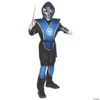 Raven Ninja Blue Chrome Costume Child Medium  Kids Halloween Warrior Outfit