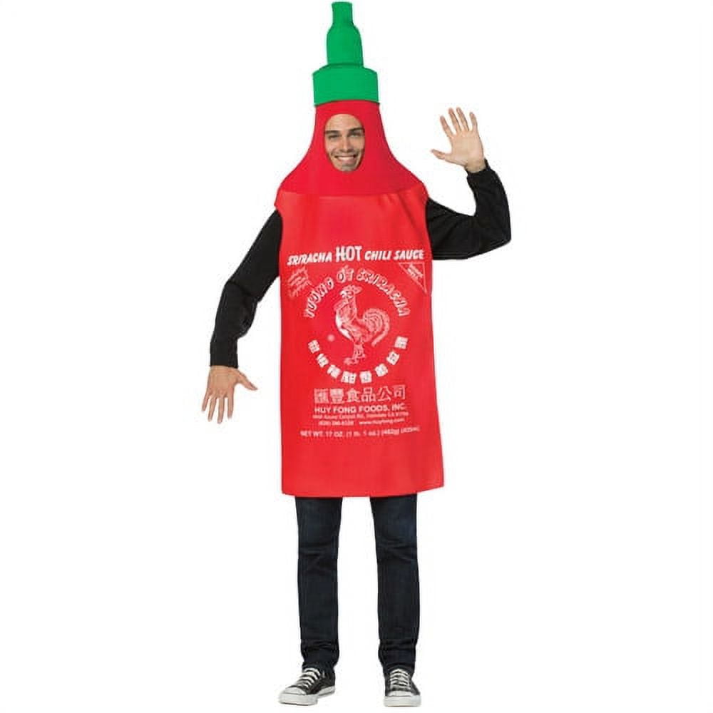  Sriracha Hot Sauce Halloween Funny Costumes, Adult, Unisex, Red