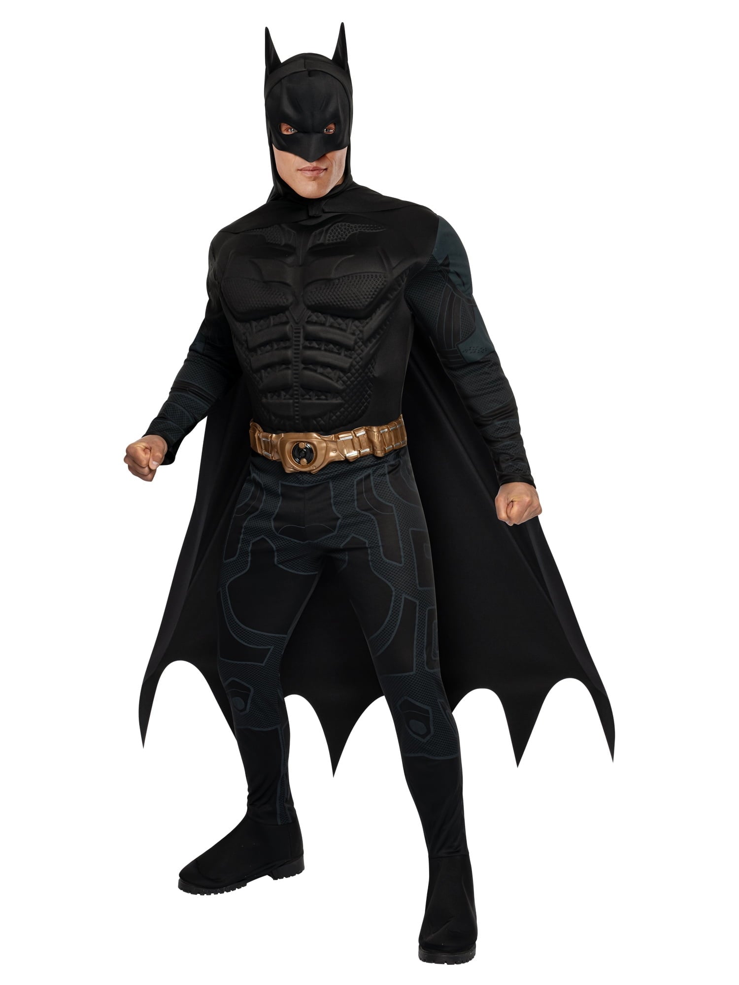 The Dark Knight Batman Deluxe Costume for Adults by , Men's Large