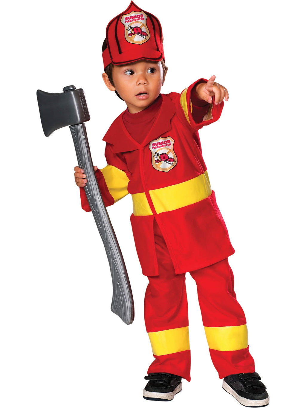  Junior Red Firefighter Costume for Toddlers, Unisex 2T-4T