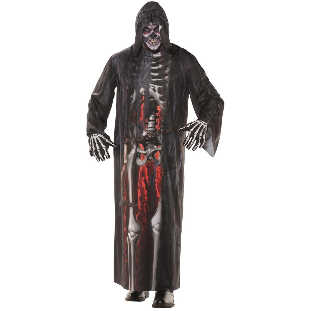  Grim Reaper Photorealistic Robe Men's Halloween Fancy-Dress Costume for Adult, One Size