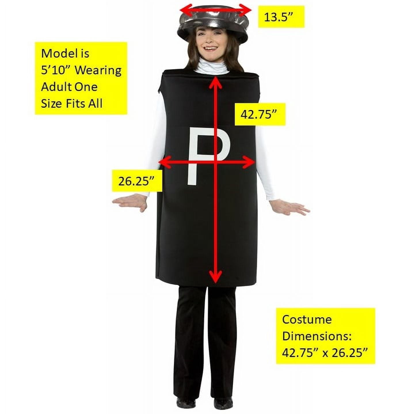  Black Pepper Shaker Halloween Costume, Adults, One Size Fits Most