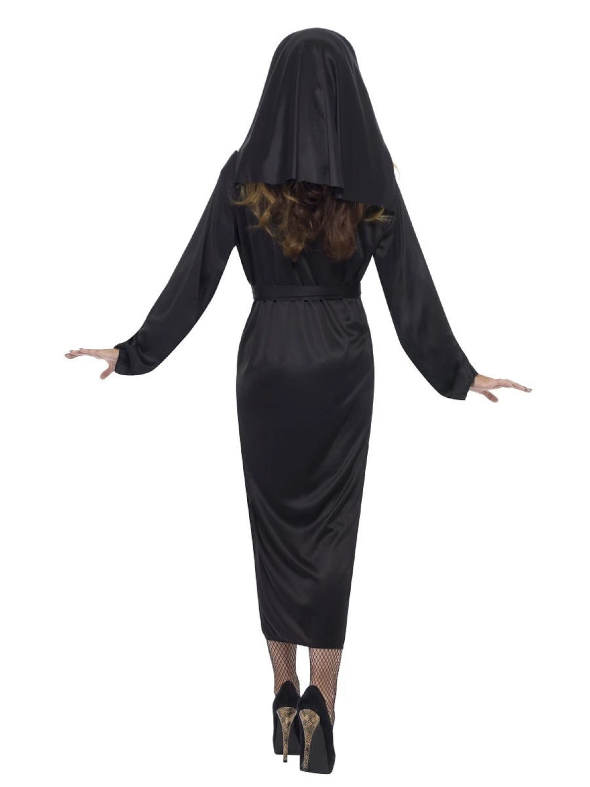 40" Black and White Nun Women Halloween Costume - Medium