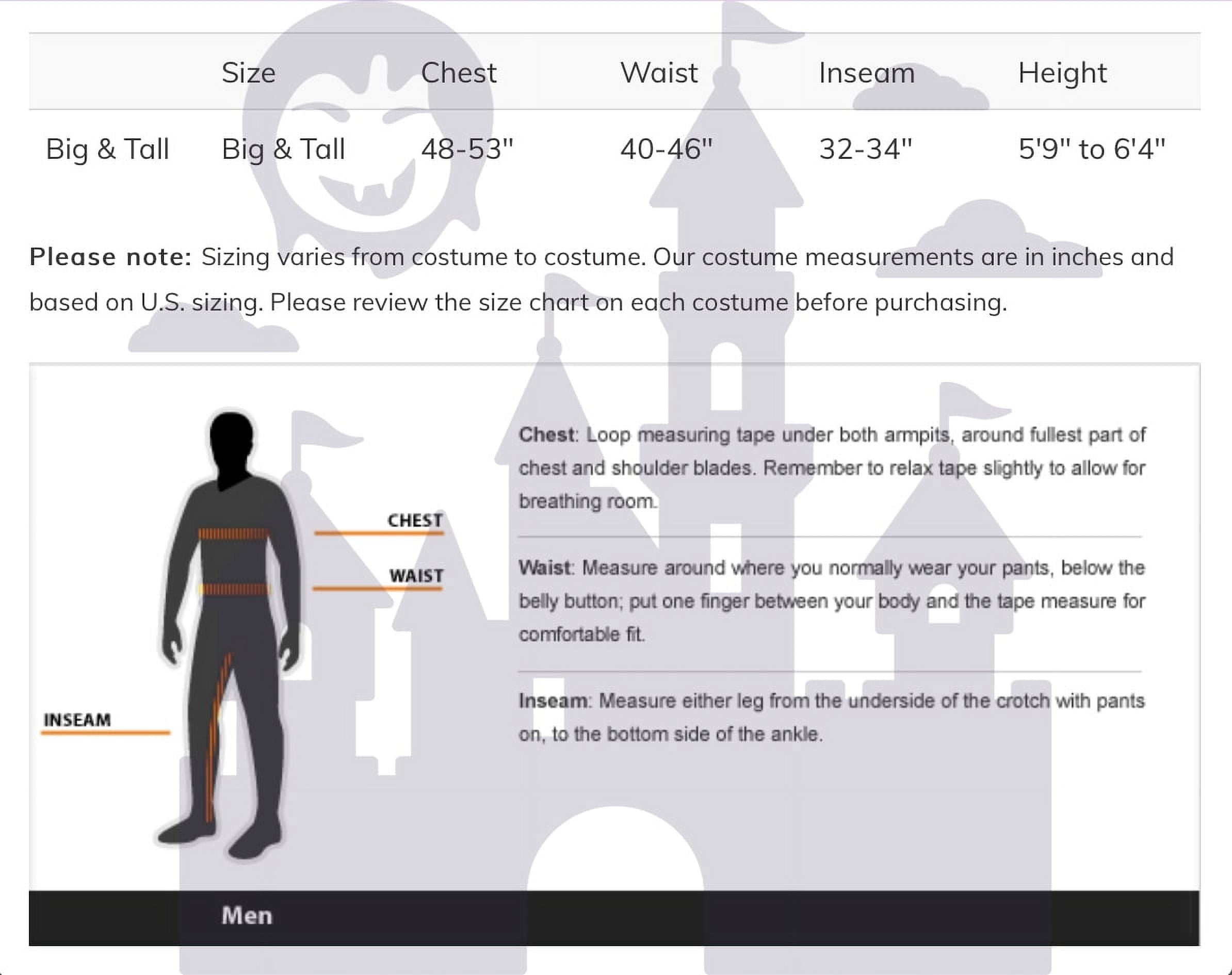  Tooth Fairy Men's Halloween Fancy-Dress Costume for Adult, Big & Tall Plus Size