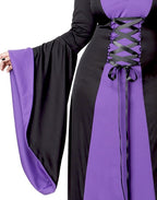 Womens Black Purple Hooded Robe Wicked Witch Halloween Plus Size Costume 2XL-3XL