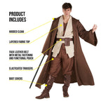  Mens Star Fantasy Knight Costume Adult Hooded Robe Halloween Fancy Dress Halloween Brown XL