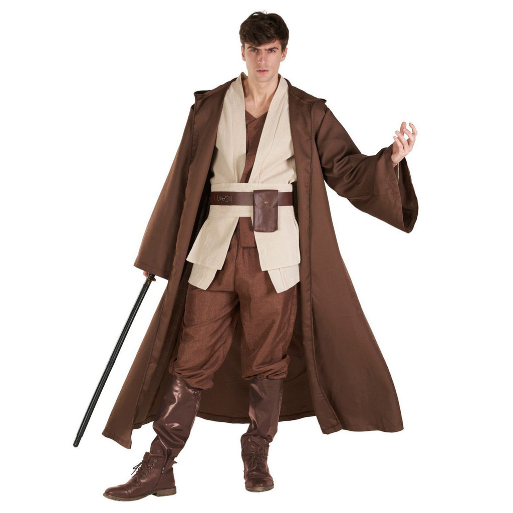  Mens Star Fantasy Knight Costume Adult Hooded Robe Halloween Fancy Dress Halloween Brown XL
