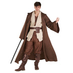  Mens Star Fantasy Knight Costume Adult Hooded Robe Halloween Fancy Dress Halloween Brown XL